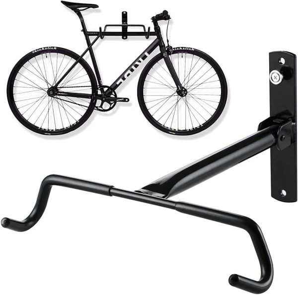 Ganci Porta Bicicletta Bici da Parete Muro Gancio Supporto Pieghevole Salvaspazio per Mountain Bike in Acciaio con Rivestimento in Gomma Antigraffio Larghezza 31cm in Acciaio Cantina Garage - immagine 5