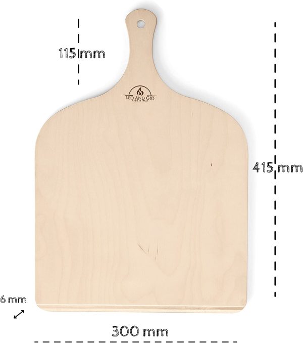 Pala Pizza Corta Pala Per Pizza Legno 30 per 42 cm Tagliere Paletta In Legno Betulla Da Cucina Per Pizza Accessori Pala Da Forno Casa Tagliere Rettangolare Taglieri Pane (1) - immagine 2