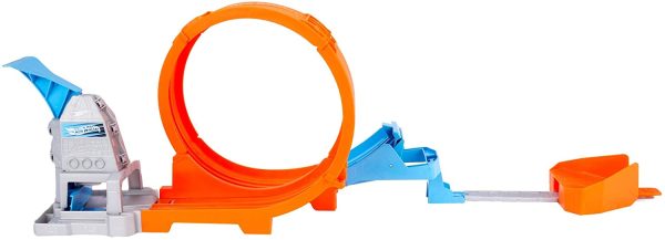 Hot Wheels -Pista Acrobazie nel Loop con Lanciatore Doppio, Rampa a Molla e Macchinina, Giocattolo per Bambini 4+ Anni, GTV13