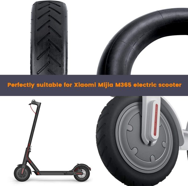 8 1/2 Ruote di Ricambio Esterne e Pneumatici Interni, Gomma Pneumatici Antiscivolo Durevoli, 8,5 Pollici Pneumatici Interni ed Esterni Pneumatici per Scooter Elettrico Xiaomi Mijia M365 (Nero) - immagine 6