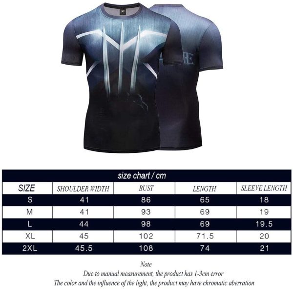 T-Shirt da Uomo Stampa 3D Tempo Libero Manica Corta Eroe Marvel Ghiottone per Movimento Fitness Wolverine-S - immagine 6