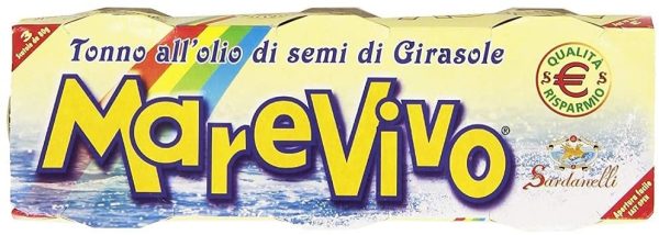 Marevivo Sardanelli Tonno all'Olio di Semi di Girasole, confezione da 3 X 80 gr (240g)