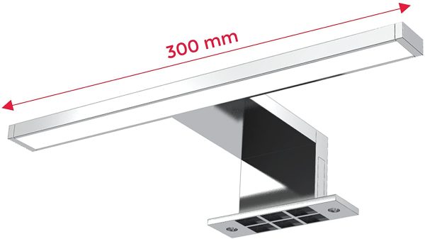 Luce da specchio LED, luce bianca neutra 4000K, larghezza 30 cm, lampada per bagno, luce per trucco, illuminazione armadietto, 5W 230V IP44 - immagine 6