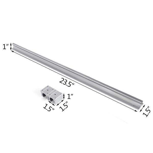 VEVOR Guida Lineare 2 X SBR16-600 mm, Set di Guide di Cuscinetti Lineari con 4 Supporti SBR16UU e 2 Alberi di Guida da 2200 mm, Guida di Scorrimento Lineare Inossidabile con Fori Preforati - immagine 2