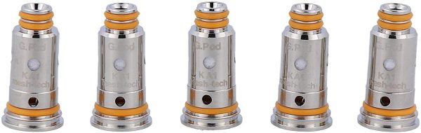 GeekVape Coil G St 0, 6 Ohm Mesh Per Aegis Pod Wenax Stylus Confezione Da 5 Pezzi, color Grigio