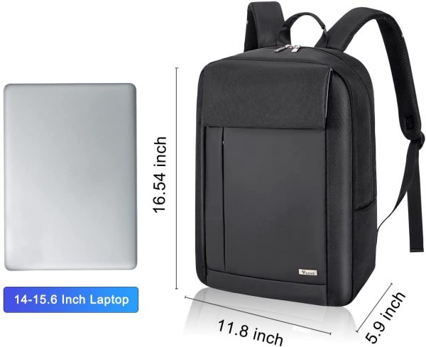 Zaino Porta PC,Impermeabile Borsa Laptop Compatibile con 14-15.6 Pollici,Zaino da Lavoro,Borsa per PC Portatili Multitasche Smart per Computer,Notebook,Scuola,Viaggio Regalo Uomo Donna,Nero - immagine 2