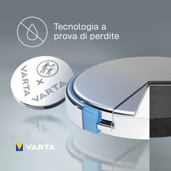 VARTA CR 2025, 6025101402, Batteria Litio a Bottone, Piatta, Specialistica, 3 Volts, Diametro 20mm, Altezza 2,5mm, confezione 2 pile - immagine 4