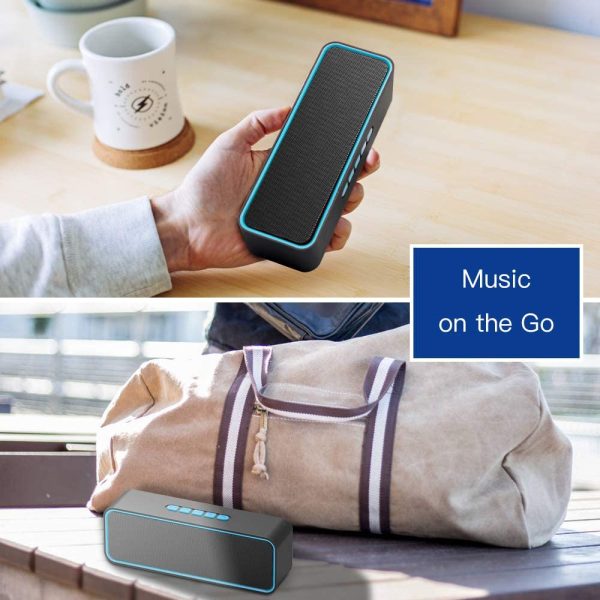 Altoparlante Bluetooth, Casse Portatili Bluetooth 5.0 con Bassi Stereo 3D Hi-Fi Mani Libere, Batteria Integrata da 1500 mAh, 12 Ore Playtime, Supporto TF Carda e 3.5mm Audio (Blu) - immagine 5