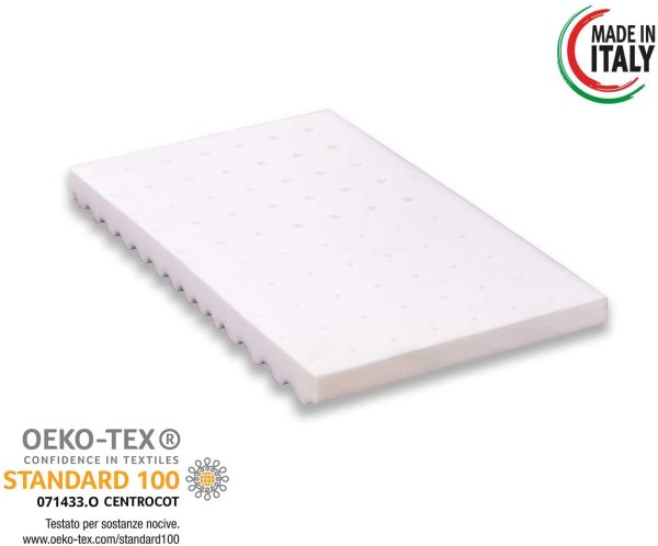 BabyFlex - Materasso per Culla Lettino Next to Me antisoffoco Misura 50x82 Alto 6 Rivestimento Aloe Vera sfoderabile Lavabile Compatibile Chicco Next2Me Cam Cullami Brevi