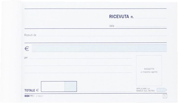 EDIPRO - E5563C - Blocco ricevuta generica 50x2 autoricalcante f.to 9,9x17 - immagine 2