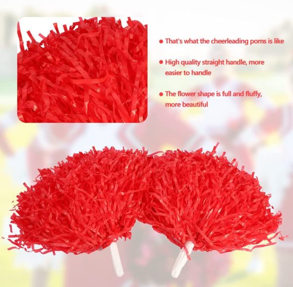 6Pcs Cheerleading Pom Poms Cheerleader Sport Party Dance Accessori Mantello Fiori Pompoms Cheers -7 Colori - immagine 9