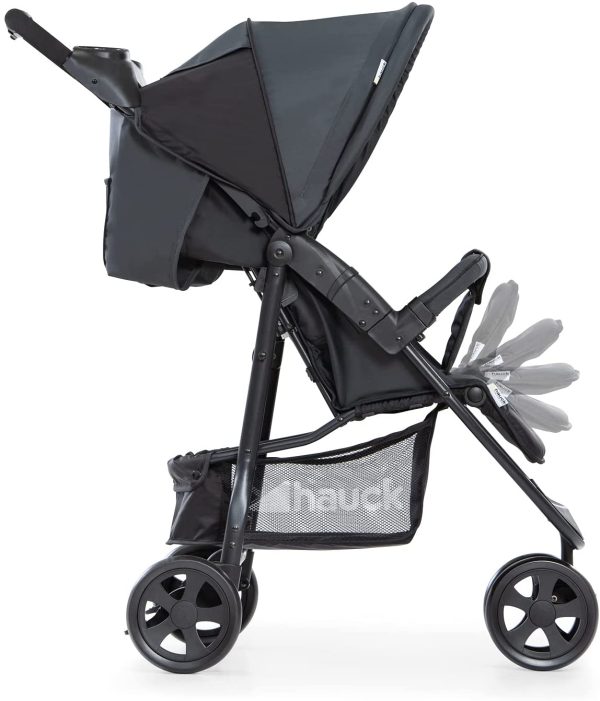 Hauck Passeggino Tre Ruote Citi Neo 2 25 kg Portata, Pieghevole con Una Mano, Leggero solo 7,5 kg, Porta Bevande, Posizione Nanna per Bebè e Bambini dalla Nascita, Grande Cesto, Grigio - immagine 6