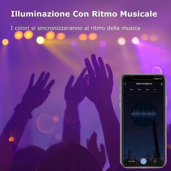 Lampadine LED Alexa Inteligente WiFi E27, Dimmerabile Lampadina ANTELA Smart 9W 806ML 80W equivalente, RGB & 2700K-6500K bianco freddo caldo, compatibile con Alexa/Google Home, 2 pezzi - immagine 7