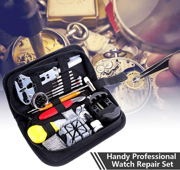 151 Pezzi Kit Riparazione Orologi, Vastar Set di Attrezzi per Aste a Molla Professionale per Orologio Riparazione Cinturino Orologio,Sostituisci Batteria Orologio e Apri Custodia Orologio - immagine 5