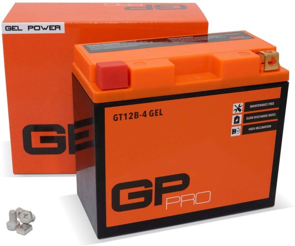 GT12B-4 12V 10Ah GEL Batteria di avviamento (compatibile con YT12B-4 / YT12B-BS) (Esente da manutenzione/Sigillato) Moto Accumulatore - immagine 4