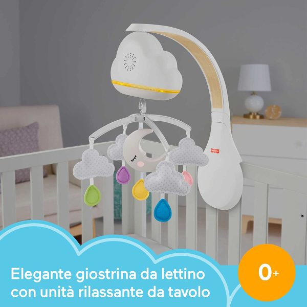 Fisher-Price Giostrina Soffici Nuvolette Con Unit?? Relax, Giocattolo Per Neonati, Multicolore, GRP99 - immagine 3