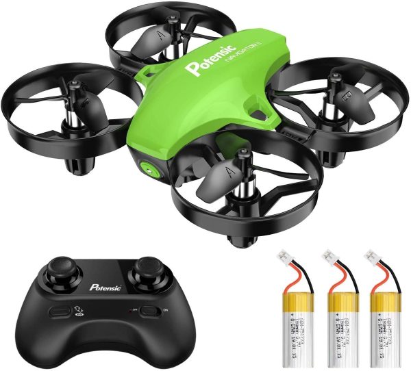 Potensic A20 Mini Drone per Bambini con 3 Batterie, Drone Giocattolo Economico per Bambini e Principianti, Quadricottero RC con Modalità Senza Testa, 3D Flip, Avvio/ Atterraggio con Un Pulsante, Verde