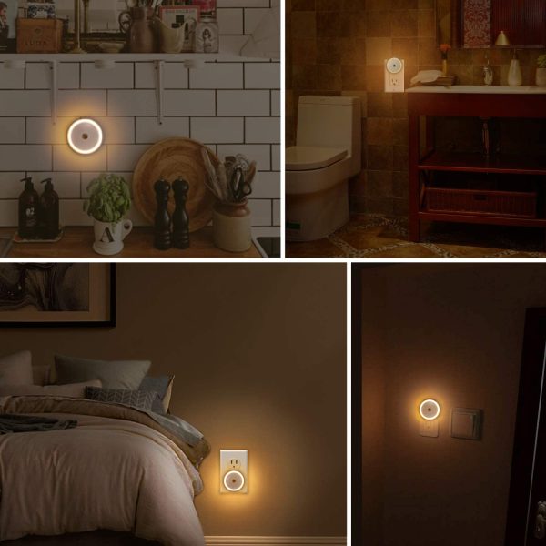 Luce Notturna LED, Con Sensore Crepuscolare, Luce Diffusa, Classe di Efficienza Energetica A, Luce Notturna per Camera da Letto, Bagno, Corridoio, Scale, Camera dei Bambini, Bianco Caldo, 2 Pezzi - immagine 7