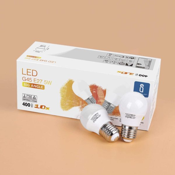 Lampadine LED E27 5W Luce Bianca Calda 3000K 400 Lumen, Mini Globo Lampadina Pacco da 10 [Classe di efficienza energetica A+] - immagine 7