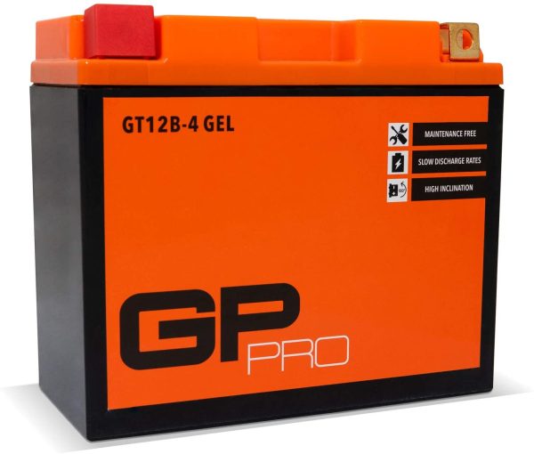 GT12B-4 12V 10Ah GEL Batteria di avviamento (compatibile con YT12B-4 / YT12B-BS) (Esente da manutenzione/Sigillato) Moto Accumulatore - immagine 2