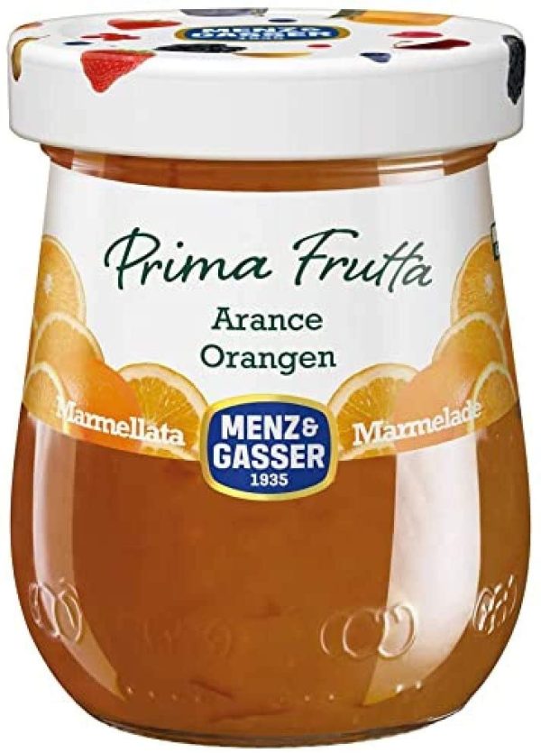 Menz&Gasser Marmellata Extra di Arance Prima Frutta - Marmellata con Frutta di Alta Qualità, 1 Vaso x 340 g