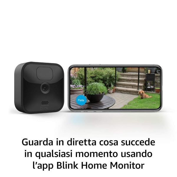 Blink Outdoor, Videocamera di sicurezza in HD, senza fili, resistente alle intemperie, batteria autonomia 2 anni, rilevazione movimento, compatibile con Alexa | 1 videocamera - immagine 4