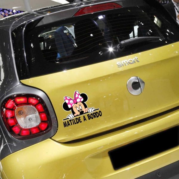 Bimbo bimba bebè a bordo adesivo auto macchina personalizzato con qualsiasi nome colorato PER ESTERNO - immagine 3