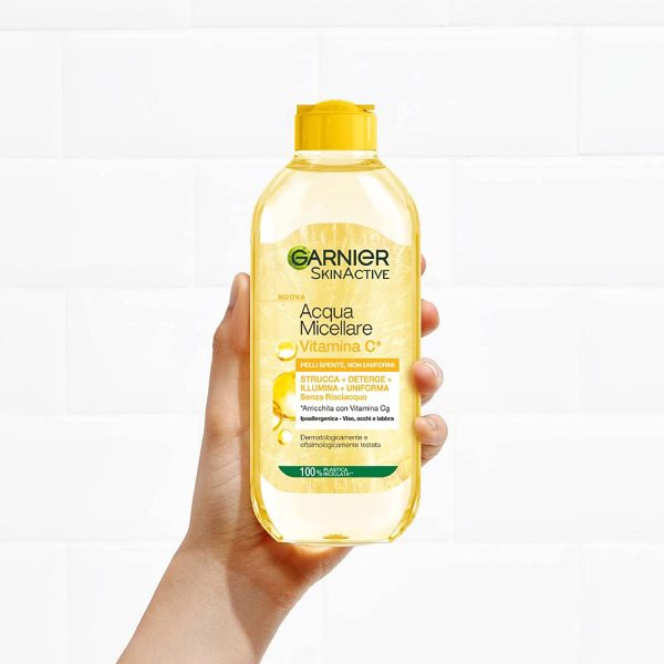 Garnier Acqua Micellare Tutto in 1 SkinActive, Con Vitamina C, Per Pelli Spente e Non Uniformi, Senza Risciacquo, 3 x 400 ml - immagine 5