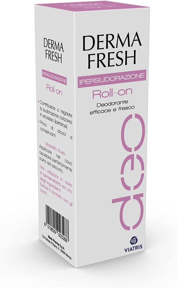 Dermafresh Ipersudorazione Roll-On Deodorante Fresco No Alcol e Conservanti per Regolare la Sudorazione Corporea in Eccesso - 75 ml - immagine 4