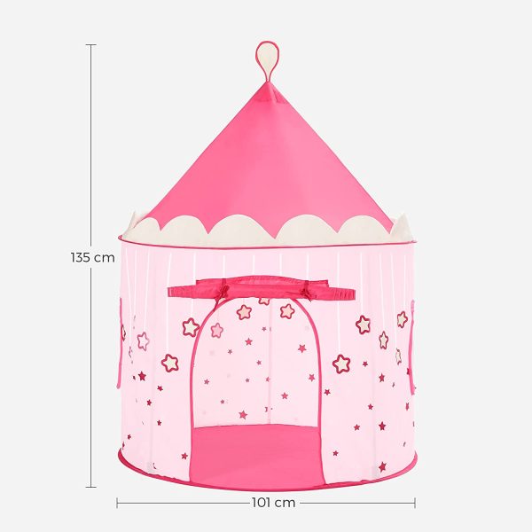 SONGMICS Tenda da Gioco Castello da Principessa per Ragazze e Bambini, Casetta dei Giochi per Interni ed Esterni, Tenda Portatile, Regalo per Bambini, Certificato EN71, Rosa LPT01PK - immagine 4