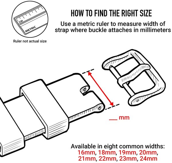 Archer Watch Straps - Acciaio Inossidabile PVD Sostituzione Fibbia - Pi?? Colori e Dimensioni - immagine 3