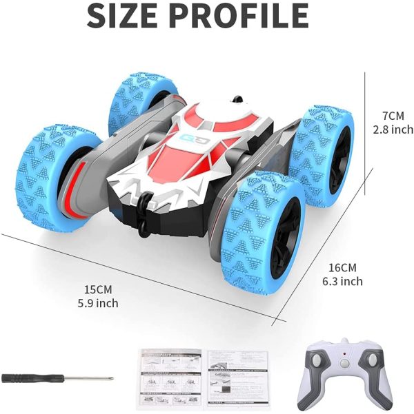 Macchina Telecomandata,Auto Telecomando 360?? Rotazione Acrobatica RC Stunt Car,4WD Telecomandate/2.4GHZ Macchina Radiocomandata per 6 Anni Bambini Giocattoli - immagine 6