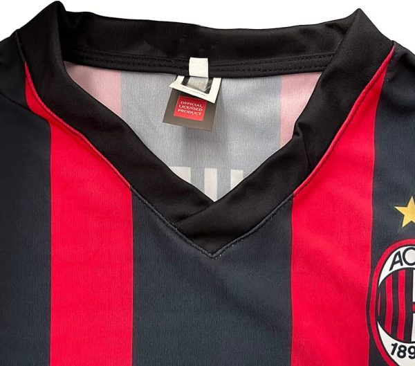 ZeroPlayer Maglia Milan Zlatan Ibrahimovic 11 Home 2021 2022 Replica Ufficiale (Taglia 2 4 6 8 10 12 Anni Bambino Ragazzo) (Taglia S M L XL XXL Adulto) Rosso, Nero, 100% Poliestere - immagine 2