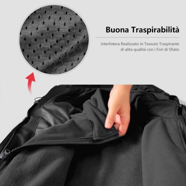 Balcony&Falcon Giacca da Uomo Giacca 3 in 1 Resistente all'Acqua Giacca Softshell Uomo Impermeabile Giubbino Uomo Pile Rimovibile con Cappuccio Regolabile Giubbotto Uomo Giacca da Trekking Montagna - immagine 4