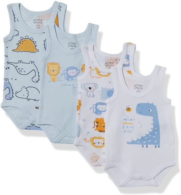 Chicco 4 Body Senza Manica 11565 Set di Biancheria per Bambino e Neonato, 021, 1 Mesi (Pacco da 4) Bimbo - immagine 5