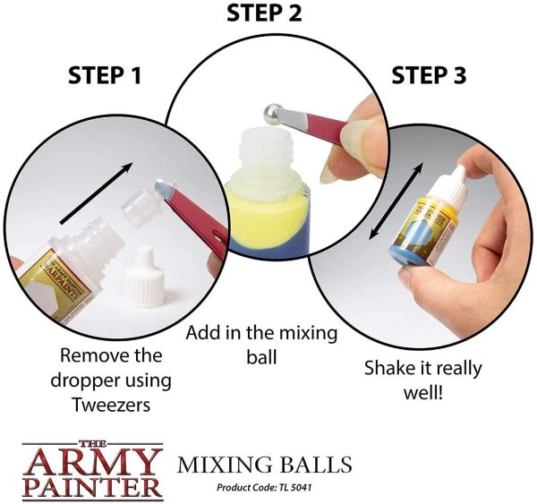 The Army Painter | Mixing Balls | 100 Sfere in Acciaio Inox | Palline per Miscelare Colori Acrilici | Per Pittura di Modelli in Miniatura per Roleplaying - immagine 4