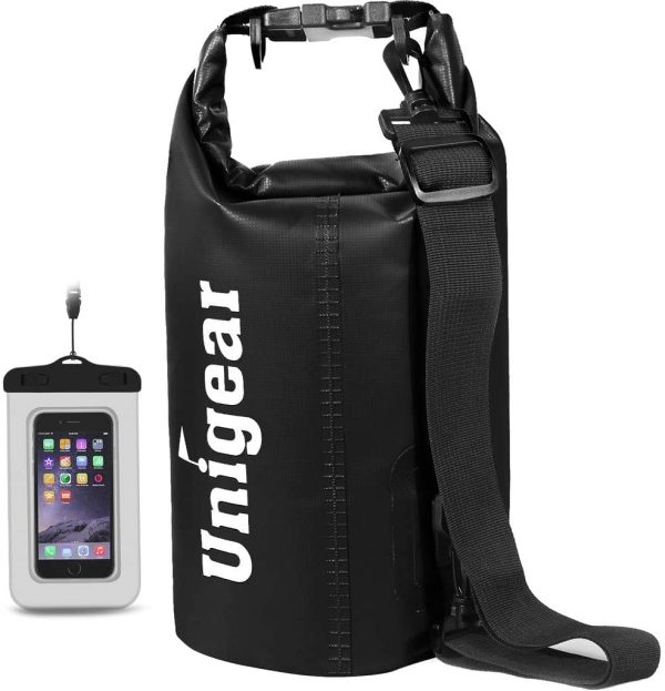 Unigear Borsa Impermeabile, Sacche Impermeabili Dry Bag per Trekking, Kayak, Pesca, Rafting, Campeggio, Sci con Omaggio Gratuito di Una Custodia Telefono Impermeabile - immagine 3