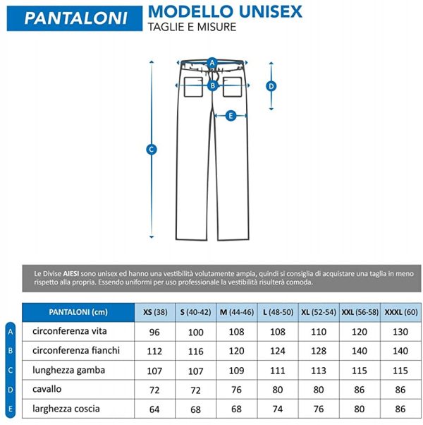 AIESI® Divisa Sanitaria Uomo Donna in Cotone 100% sanforizzato Pantaloni e Casacca Scollo a V - immagine 6