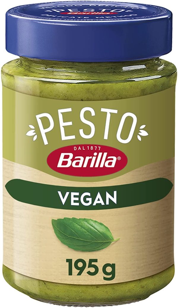 Barilla Pesto al Basilico 100% Vegetale, Pesto Vegano con Basilico Italiano, Senza Aglio, Senza Glutine e Senza Formaggi, Naturalmente Senza Lattosio, Sugo Pronto per Pasta, 195 g - immagine 3