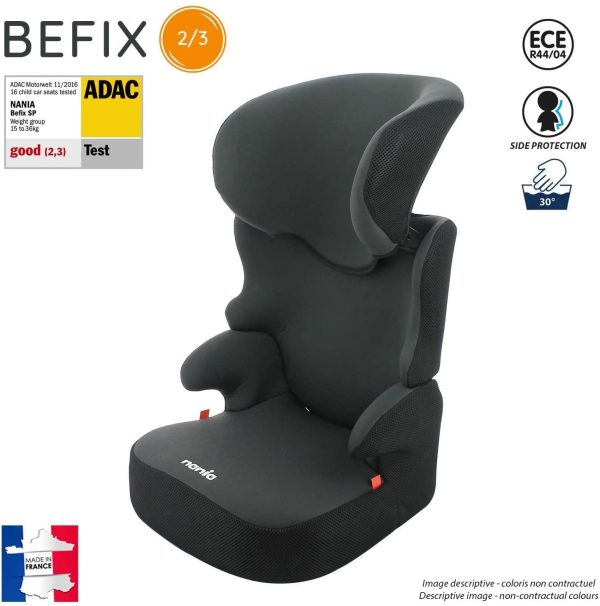 Seggiolino auto NANIA Befix Gruppo 2-3 (15-36kg) - produzione francese 100% - protezioni laterali - 4 stelle test ADAC/TCS (AVENGERS) - immagine 3