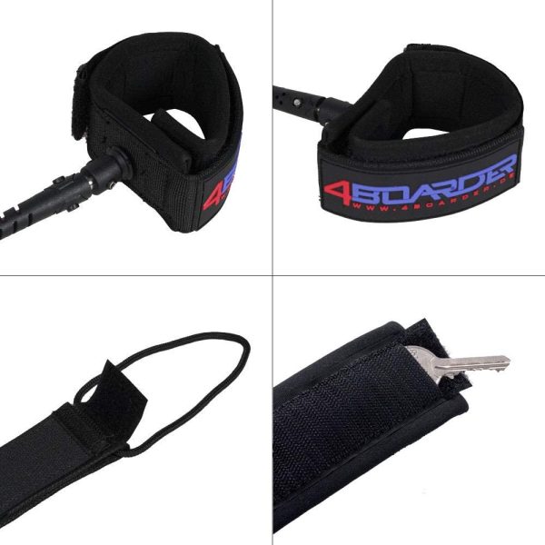 4boarder® Leashy - Surf & SUP Leash con passante per il piede per Stand Up Paddleboard | cavaliere | Tavola da surf | Tavola da surf | 8 | 10 | 11 | 12 FT di lunghezza e 5,5 | 7 | 8 mm di spessore in diversi colori nero | blu | rosa | trasparente | Straight Coiled | Chiusura in velcro | corda in TPU | corda con 2 girelle inclusi cellulare impermeabile galleggiante | Custodia protettiva per smartphone | fino a 6 pollici | impermeabile | Huawei | iPhone | Samsung Galaxy - immagine 3