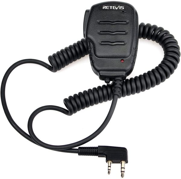 RS111 Altoparlante Microfono 2 Pin Microfono a Distanza Compatibile con Walkie Talkie  RT24 RT22 RT27 RT3S RT5 Kenwood BAOFENG UV-5R BF-888S TYT PUXING WOUXUN Ricetrasmettitore(2 Pz) - immagine 2