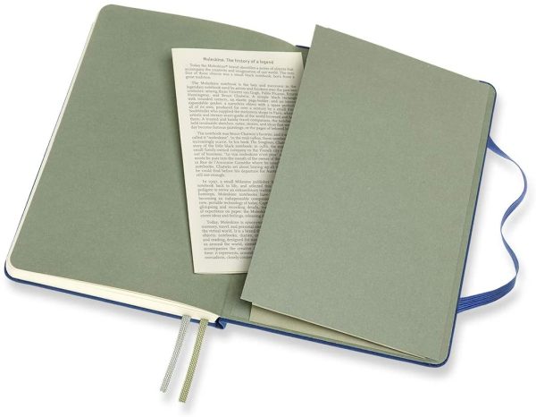 Classic Notebook, Taccuino con Pagine Bianche e a Righe, Copertina Rigida in Cotone Canvas e Chiusura ad Elastico, Formato Medium 11,5 x 18 cm, Colore Blu Lapis, 144 Pagine - immagine 5