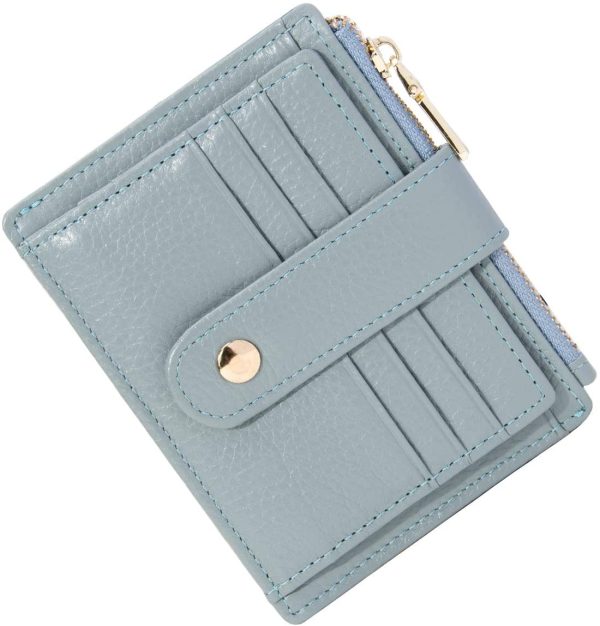 BTNEEU Porta Carte di Credito in Pelle RFID Blocco Portafoglio Sottile con Portamonete, Porta Carte di Credito con Cerniera, Portamonete Donna Piccolo Portafoglio Uomo Slim con 9 Slot Schede (blu) - immagine 3