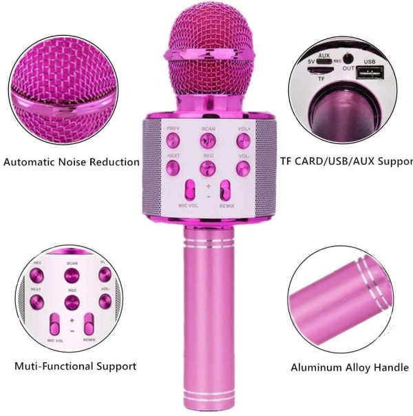 Microfono Karaoke Bluetooth con Altoparlante,Microfono Bluetooth,Microfoni Wireless Disco,Microfono Bambini Senza Fili Adulti, Portatile KTV Karaoke Player per Cantare per Android iOS Smartphone - immagine 9