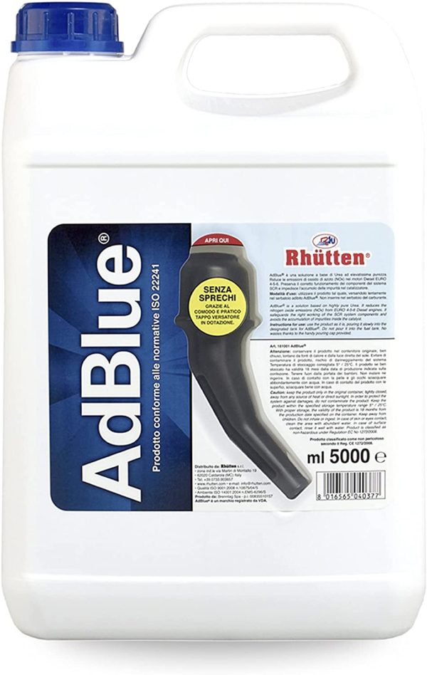 Rh??tten, AdBlue per Motori Diesel, Additivo di Sintesi a Base di Urea, Preserva l'Andamento dei componenti del SCR, Blocca l??Accumulo delle Impurit?? nel Catalizzatore, Dotato di Tappo Versatore, 5L - immagine 2