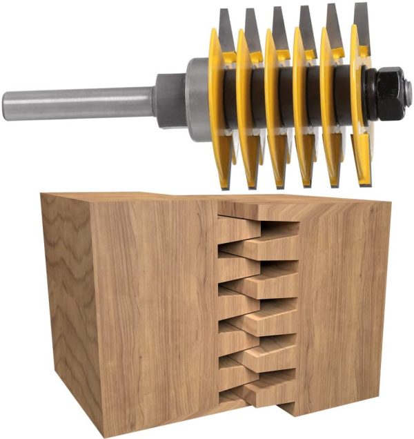 frese per tenone, fresa 8mm gambo per legno, Tenone fresa per lengo, Tenon finger joint router bit - immagine 3