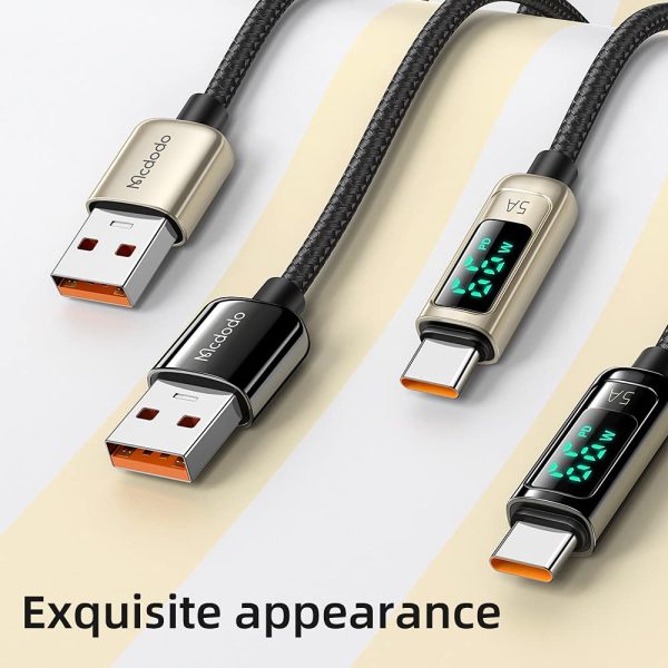 Cavo USB Type-C 6A 66W mcdodo,visibile la ricarica rapida energia del display digitale,con ricarica rapida e modalit?? di carica di mantenimento,per Galaxy S21 S11 S10 Huawei P40 Xiaomi 1.2M (nero) - immagine 7