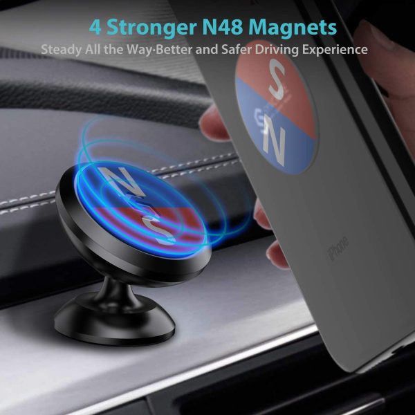 Porta Cellulare Magnetico Auto - Universale Supporto Telefono Auto Smartphone Calamita Portacellulare Compatibile con iPhone 11/11 PRO/XR/X/XS/8/7, Samsung Galaxy, Xiaomi, Huawei, LG ECC. - immagine 4