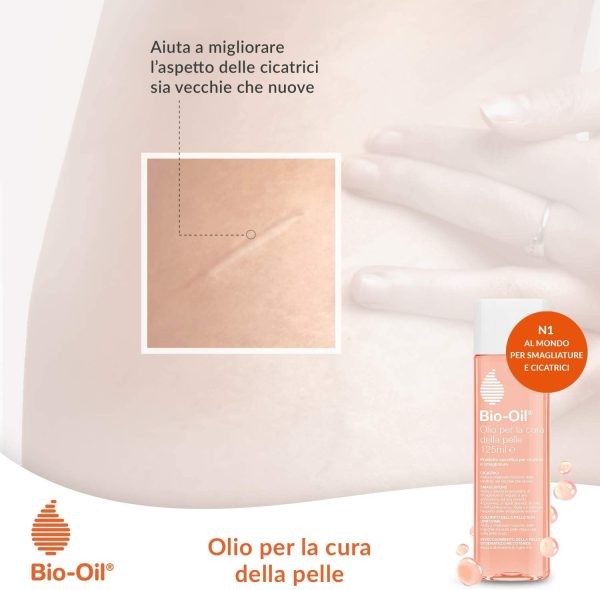 Bio-Oil Olio per Cicatrici e Smagliature, Trattamento per la Pelle con Azione Idratante, Cicatrizzante e Anti Smagliature, Indicata per Pelli Sensibili, 125 ml - immagine 3